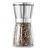 Kitchen Pepper Grinder, Clear Glass Pulverizer with Stainless Steel Cap