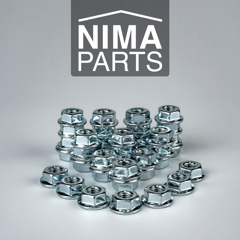 50 x Flange Nuts with Locking Toothing M4 - Serrated