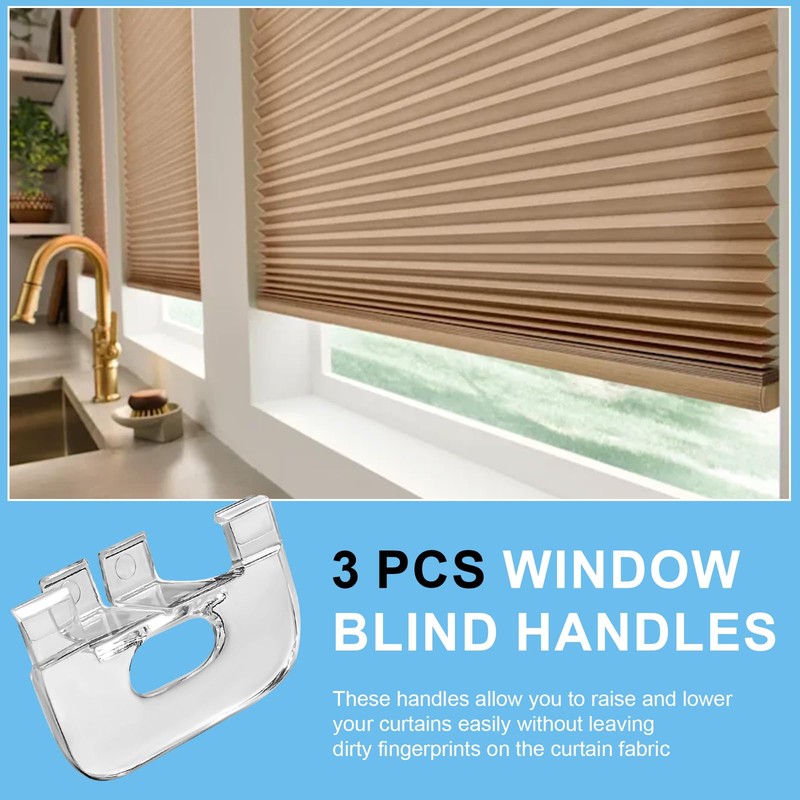 3 Pack Cordless Honeycomb Shade Lift Handles for Graber and