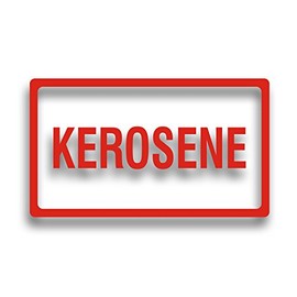 Barrel, Drum, Tank or Pump Decal Label - Kerosene Sticker for Car Truck Service Work Shop Garage 5 3/4 x 10 inch in RED
