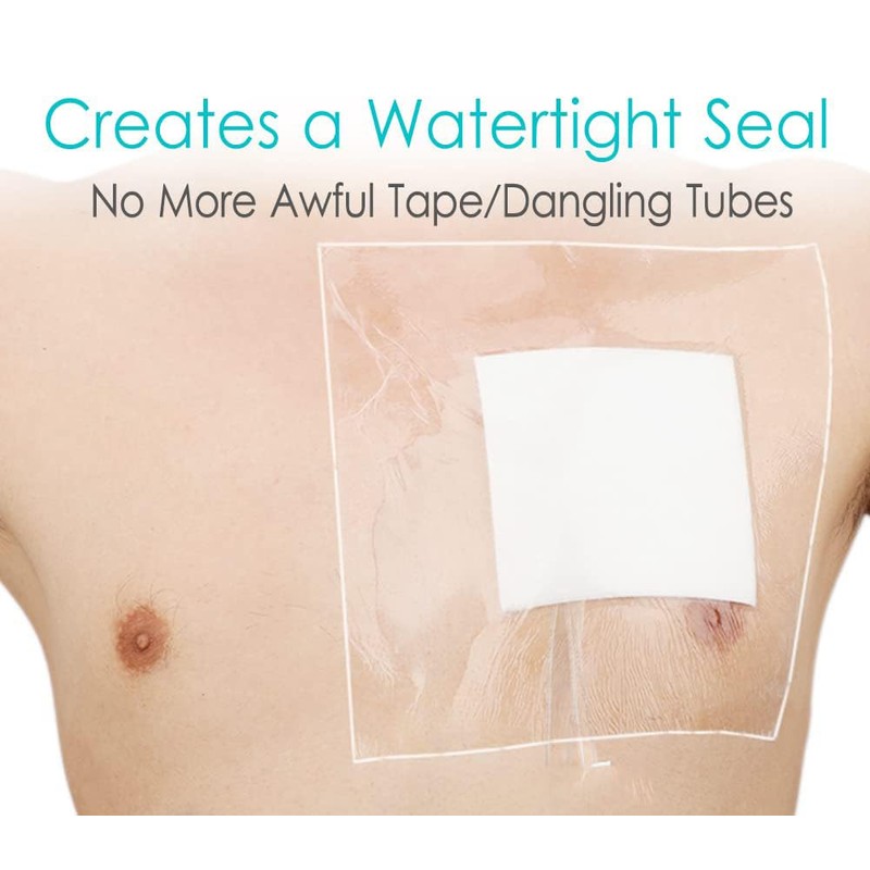 30 Pcs Waterproof Ostomy Bag Shower Cover(10x12) cm, Stoma Bath