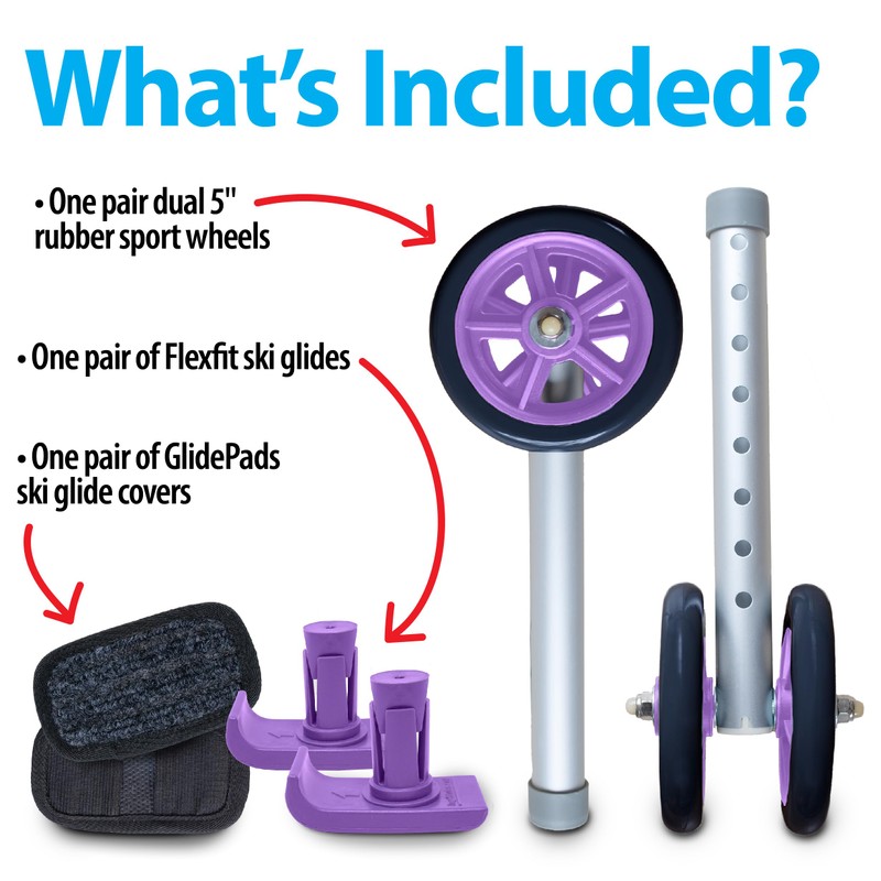 Top Glides Heavy Duty Bariatric 5" Walker Wheel Kit with