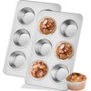 Leonyo 2 Pack 6-Cup Muffin Pans, Stainless Steel Non-Toxic Cupcake