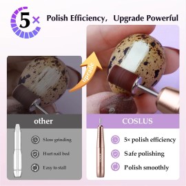 Coslus Electric Nail Drill File Professional: for Acrylic Gel Dip Powder Nails Portable