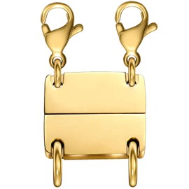 Kcctoo Necklace Layering Clasp Jewelry Separators Gold and Silver Magnetic Multiple Necklace Clasp for Women Layered Look