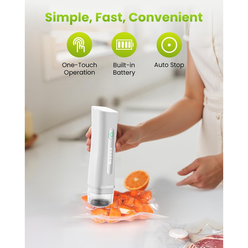FEPPO Vacuum Sealer for Food with Visible Water Tank, Handheld