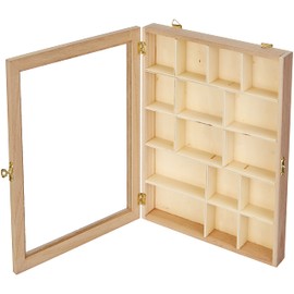 Artemio Display case, Wood, Beige, 23 x 28 x 4 cm