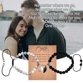 Anniversary Valentines Gifts for Women Men Couples Matching Bracelets for Him and Her Fiance Gf Bf Birthday Gifts for Girlfriend Boyfriend Romantic Gifts for Husband Wife Hubby and Wifey Wedding Gifts