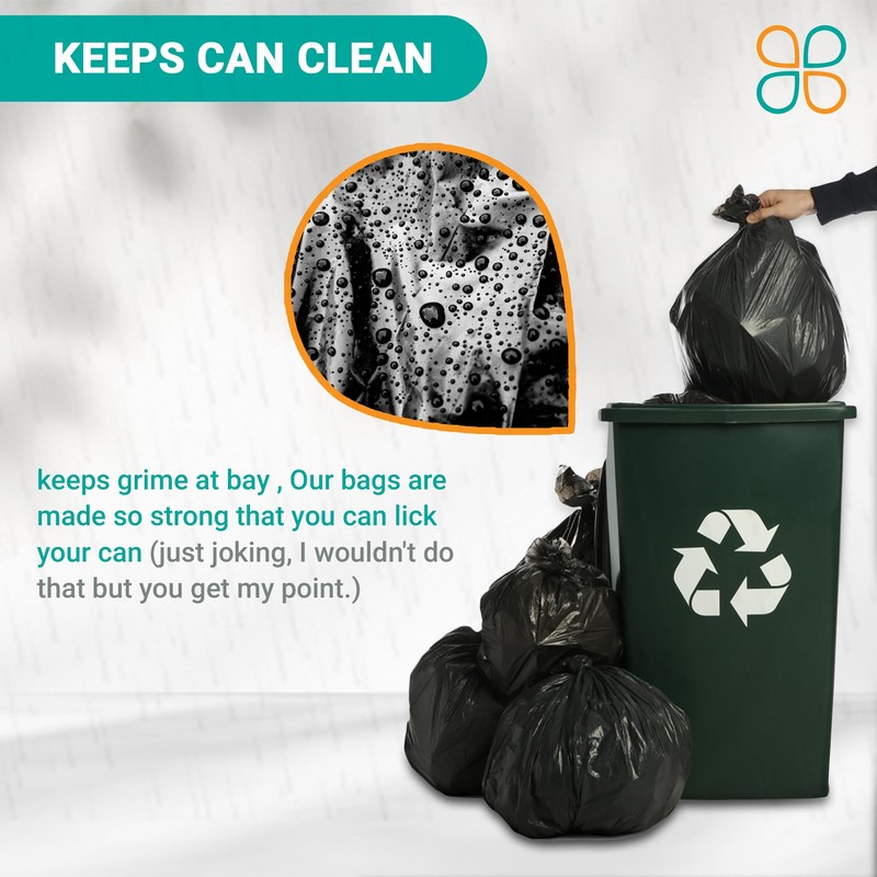 PlasticMill 33 Gallon Garbage Bags: Black, 1.3 MIL, 33x39, 100