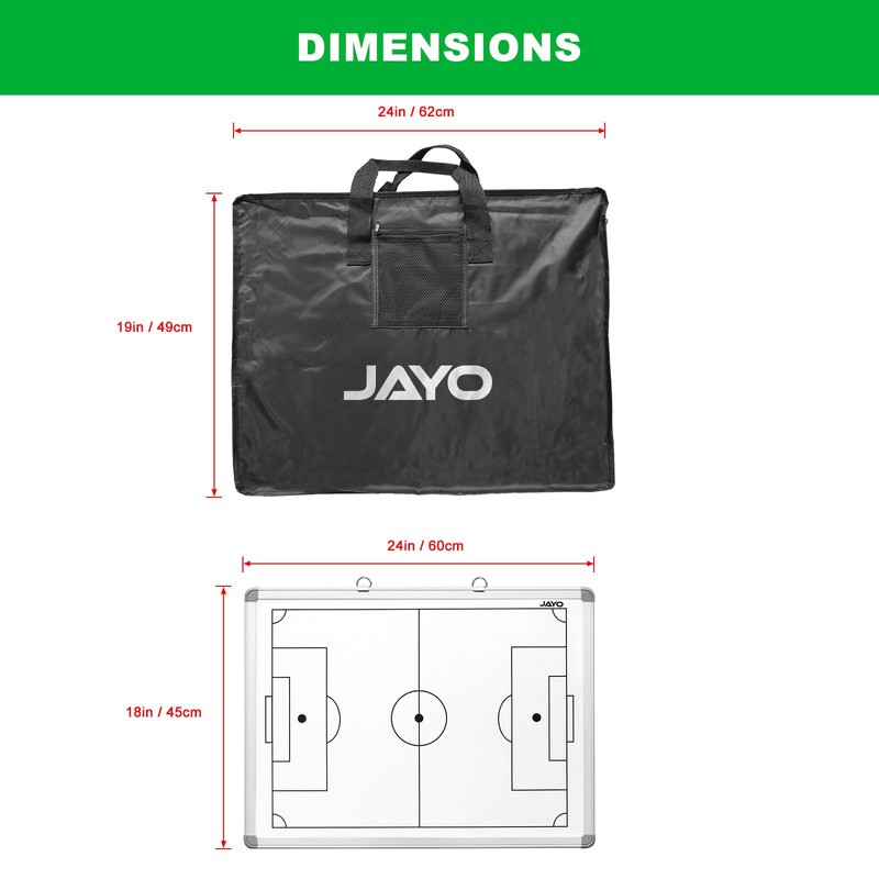 JAYO 18" x 24" Portable Soccer Tactic Board Double Sided