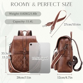 VX VONXURY Backpack Purse for Women Fashion Anti-Theft PU Leather Backpack Shoulder Bag Convertible 2 Ways for Travel Work