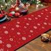 Christmas Gnomes Table Runner Red Snowflake Winter Decorations Glitter Xmas