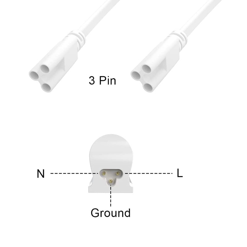 SHOPLED 5FT Plug Power Cord T5 T8 LED Tube Power