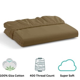 Split Top King Fitted Sheet Only for Sleep Number Adjustable Beds,100% Giza Cotton,Split Top King Fitted Sheet for Adjustable Bed,Adjustable Bed Fitted Sheet 34" Flex Head King Size,1 Pc (Taupe)