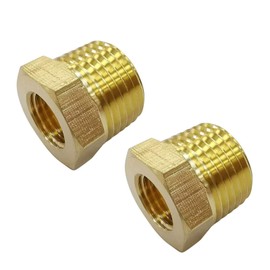 Midanya 1/4-Inch Female Pipe x 3/8-Inch Male Brass Pipe Fitting Reducer Adapter Air Hose Adapter Metal Pipe Adapter, 2 Pieces (1 Pair)