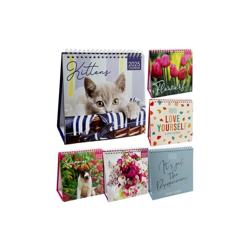 PaulStore 2025 Desk Top Calendar Month to View Flip Over