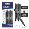 Eziglide Black Retractable Gel Pens, Pack of 5 Pens Black