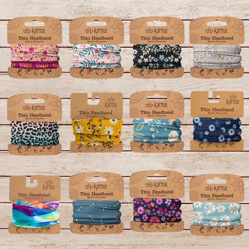 Karma Gifts Thin Headband, Indigo Medallion