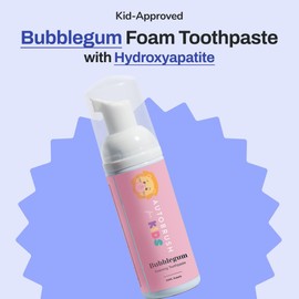 AutoBrush Kids Fluoride Foaming Toothpaste Bubblegum Flavor for Electric or U-Shaped Toothbrush, SLS-Free, Training Toothpaste, Anti-Cavity, Travel Friendly (2 Pack)