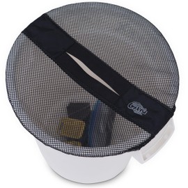 10 Gallon Bucket Lid - Multi-Purpose Boat Trash Can Cover Converter with Opening for Fishing Bucket, Trash Can, Fishing & Boating Accessories - Black Mesh, 2 Pack