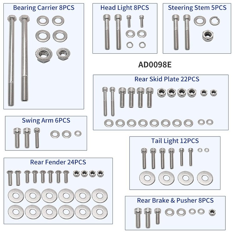GOLKNHA 673 PCS 304 Stainless Steel Bolt & Screw Kit