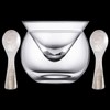 Glass Caviar Serving Set with 2 Pcs Mother of Pearl