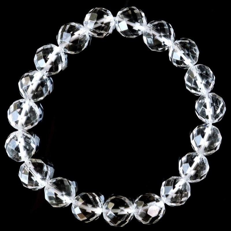 64 Faceted Crystal Bracelet, 0.4 inches (10 mm), Power Stone,