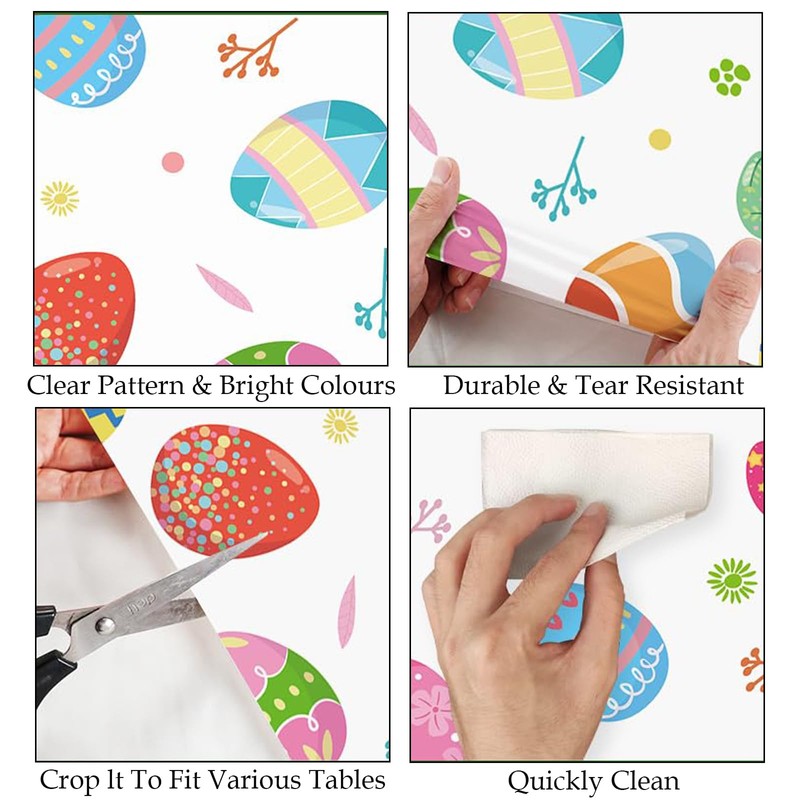 ZNDFTW Easter Table Cloth, 137x274cm Easter Tablecloths, Raster Table, Easter