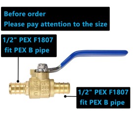 (20 Pack) Lidertik 1/2 Pex Ball Valve Shut Off Valve with 1/4 Turn Handle Brass LI-APXV1212(20 Pieces)