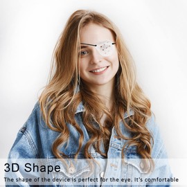 Vandorla Eye Shield, 4 Pcs Plastic Eye Shield Eye Patch for Eye Protection Eye Surgery Covering Breathable with 4 Elastic Rope, Transparent