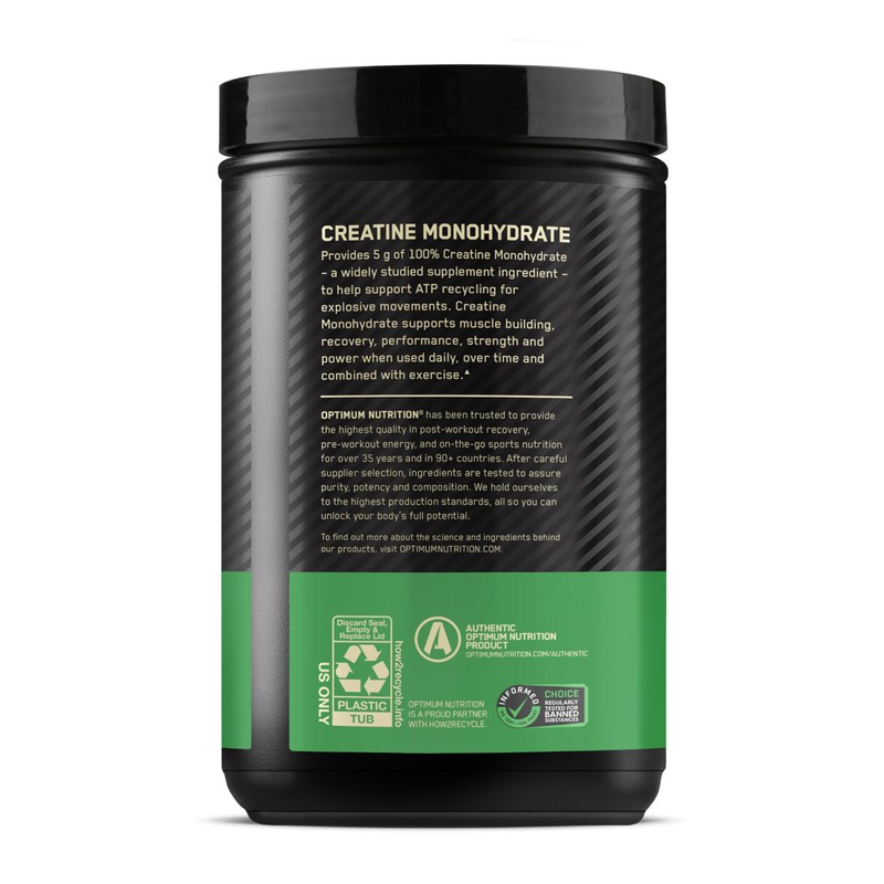 Optimum Nutrition Micronized Creatine Monohydrate Powder, Unflavored, 120 Servings, 600