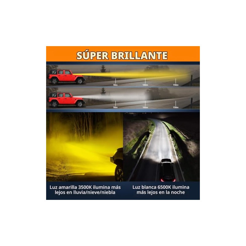 Barra de luz LED ámbar blanca de 32 pulgadas, delgada,