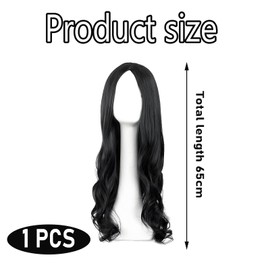 1 Pcs Wave Wigs for Women Girls, 65 cm Curly Ladies Fancy Dress Synthetic Hair Curly Wigs for Black Women Full Hair Replacement Cosplay Party, Daily Use