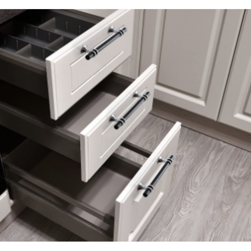 Taps2Traps Chrome & Black Kitchen Cabinet Cupboard Door Drawer Bar