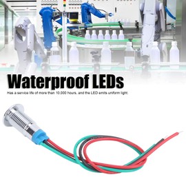 4 Sets 8mm 36V Pre-Wired Round LEDs Waterproof 2Color Light Common Anode Dual Color LED (Red and Green)