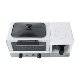 BM-1120W: 3-in-1 Breakfast Maker, Stainless Steel & White