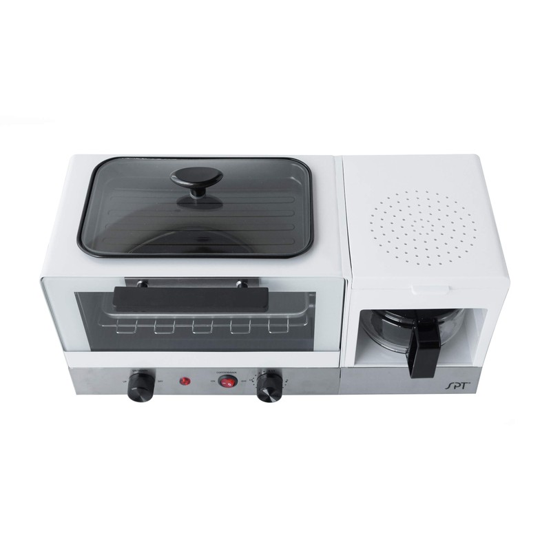 BM-1120W: 3-in-1 Breakfast Maker, Stainless Steel & White
