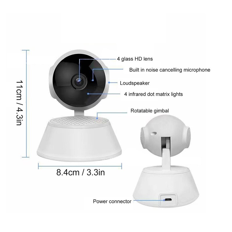 Pan Tilt Security Camera Wireless Wifi Wide Angle Panoramic Camera