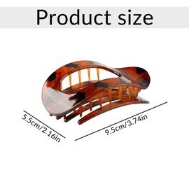 Tabanzhe Flat Claw Clips for Women-4 PCS Hair Claw Clip Strong Hold No Slip Hair Barrettes for Thick and Thin Hair Girls Curved Design Flat Clips Gifts