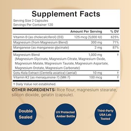 NatureBell 12-in-1 Magnesium Complex 1000mg, 4-Months Supply – Magnesium Glycinate, Citrate, Taurate, Malate, & More – High Absorption Formula for Men