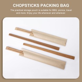 Cabilock 500Pcs Disposable Chopsticks Bags Paper Cutlery Holder Spoon Flatware Holder Sleeve Straw Carrying Case Reusable Straws Cutlery Pouch for Kitchen Restaurant
