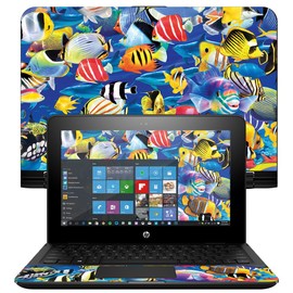 MightySkins Skin Compatible with HP x360 Convertible 11" (2017) – Tropical Fish | Protective, Durable, and Unique Vinyl Decal wrap Cover | Easy to Apply, Remove, and Change Styles | Made in The USA