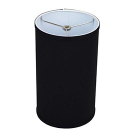 FenchelShades.com 7" Top Diameter x 7" Bottom Diameter 12" Height Fabric Drum Lampshade Spider Attachment (Linen Black)