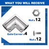 4 Pack Aluminum Chain Link Fence Gate Corners Includes Nuts,