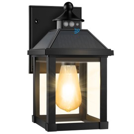 Solar Sconce Lights Outdoor Wall Mount Solar Porch Light Exterior Waterproof with 3 Lighting Modes and Motion Sensor 3000K Dusk to Dawn Wall Lantern for Garage Front Door Home Barn Shed House 1Pack