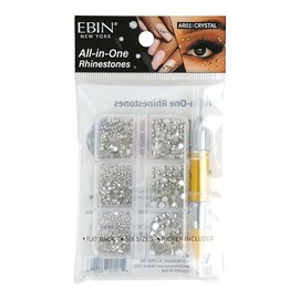 EBIN NEW YORK All-in-One Rhinestones Crystal Kits Flatback Feature Nail Stone Gems Design Kit Light-Reflecting Shine DIY Decoration with Mixed 6 Sizes Picker Included for Easy Applications