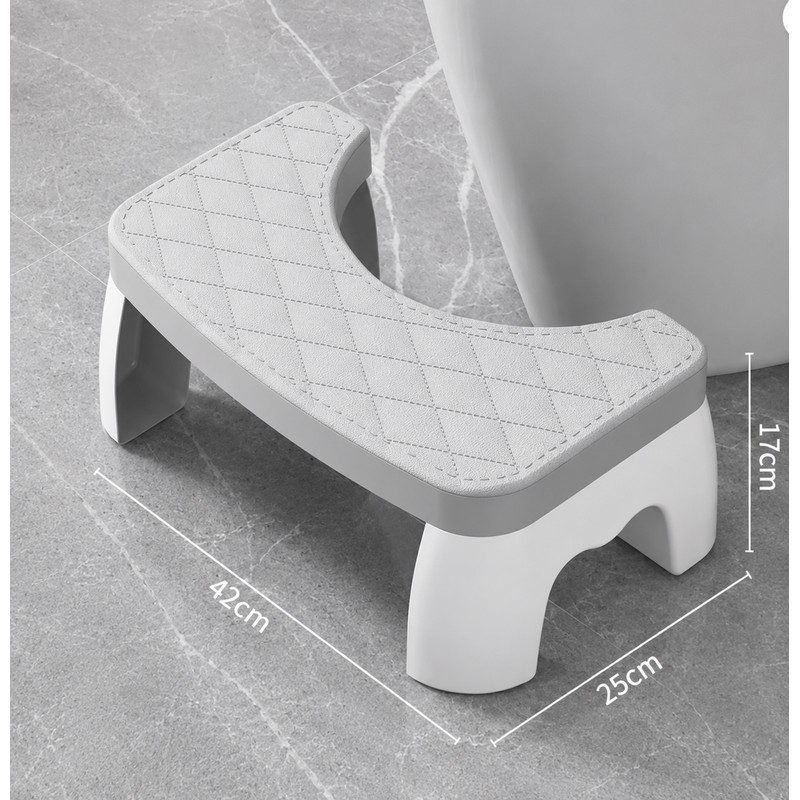 Waterproof Toilet Foot Stool, Compact Bathroom Squatting Stool with Non-Slip