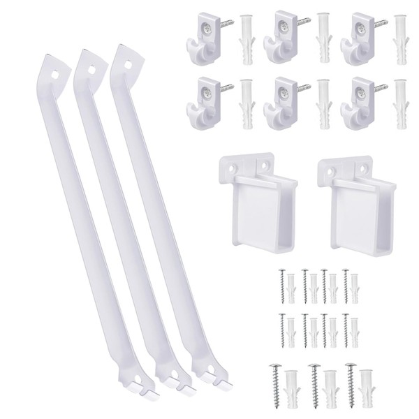 12 Inch Wire Shelf Brackets (3 Pack, with 2 Supports