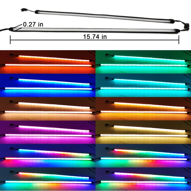 airgoo NEON Addressable RGB PC LED Strip, 2x15.7inch Diffused Rainbow