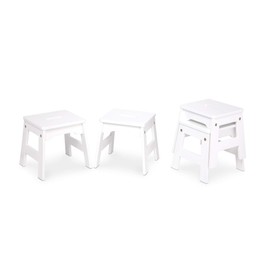 Melissa & Doug Wooden Stools - Set of 4 (White)